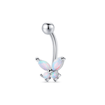 Piercing ombelico farfalla opale in argento - NovaNavel