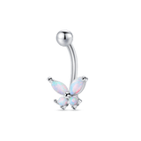 Piercing ombelico farfalla opale in argento - NovaNavel