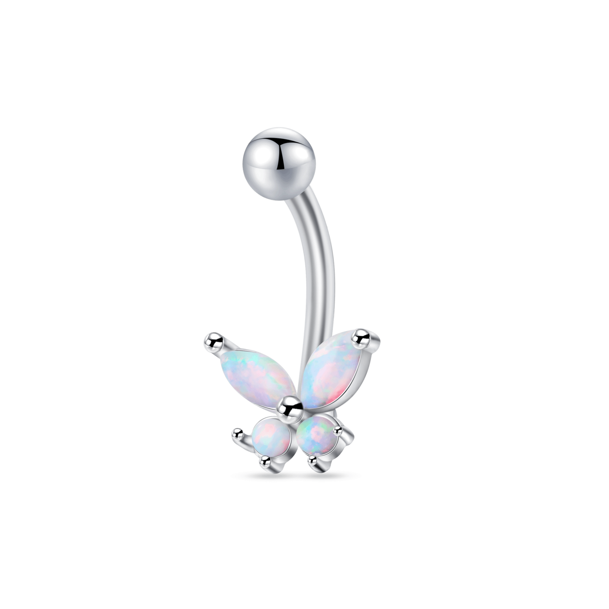 Piercing ombelico farfalla opale in argento - NovaNavel