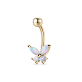 Piercing ombelico farfalla opale in oro - NovaNavel