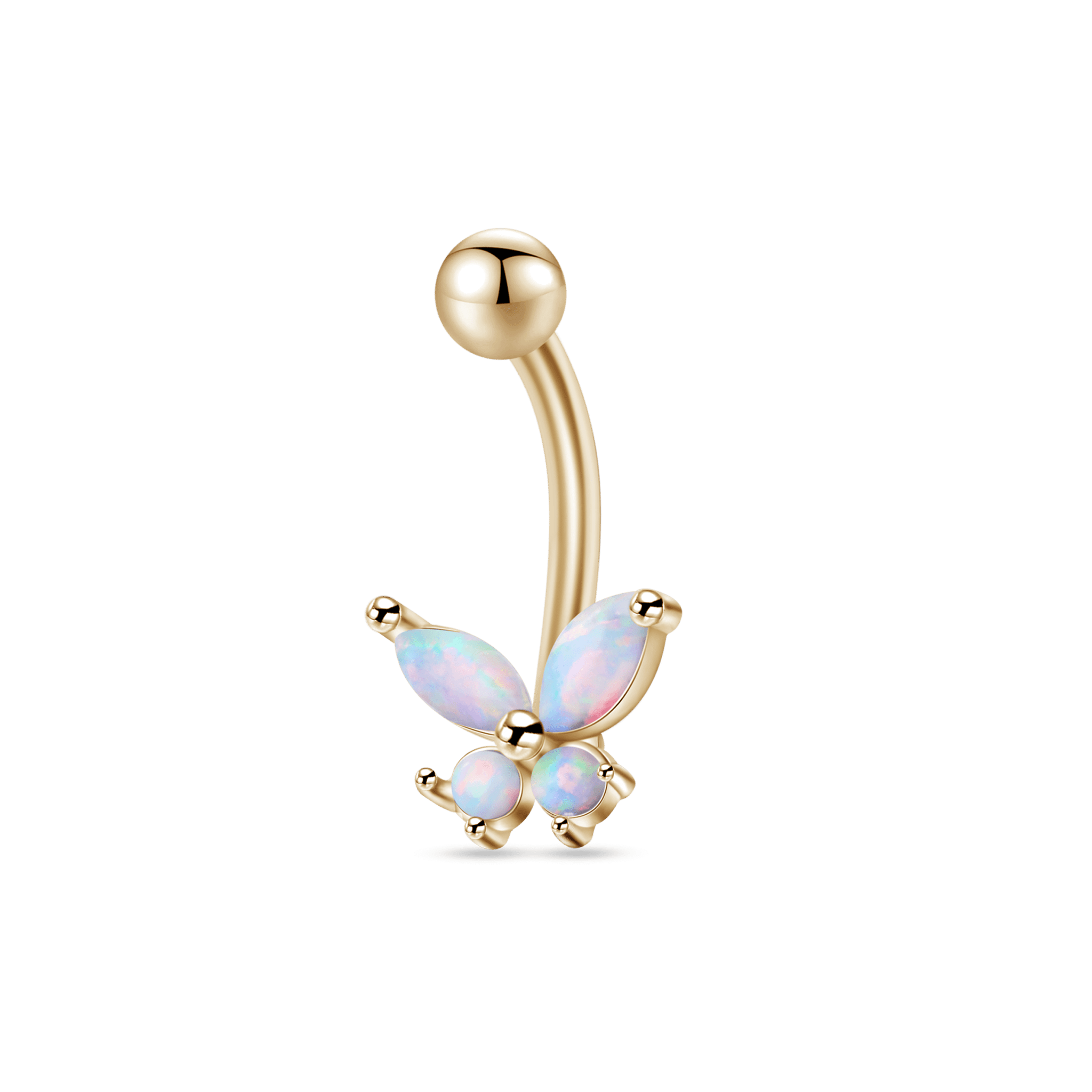 Piercing ombelico farfalla opale in oro - NovaNavel