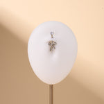 Piercing ombelico fiocco luxury bianco in argento - NovaNavel®