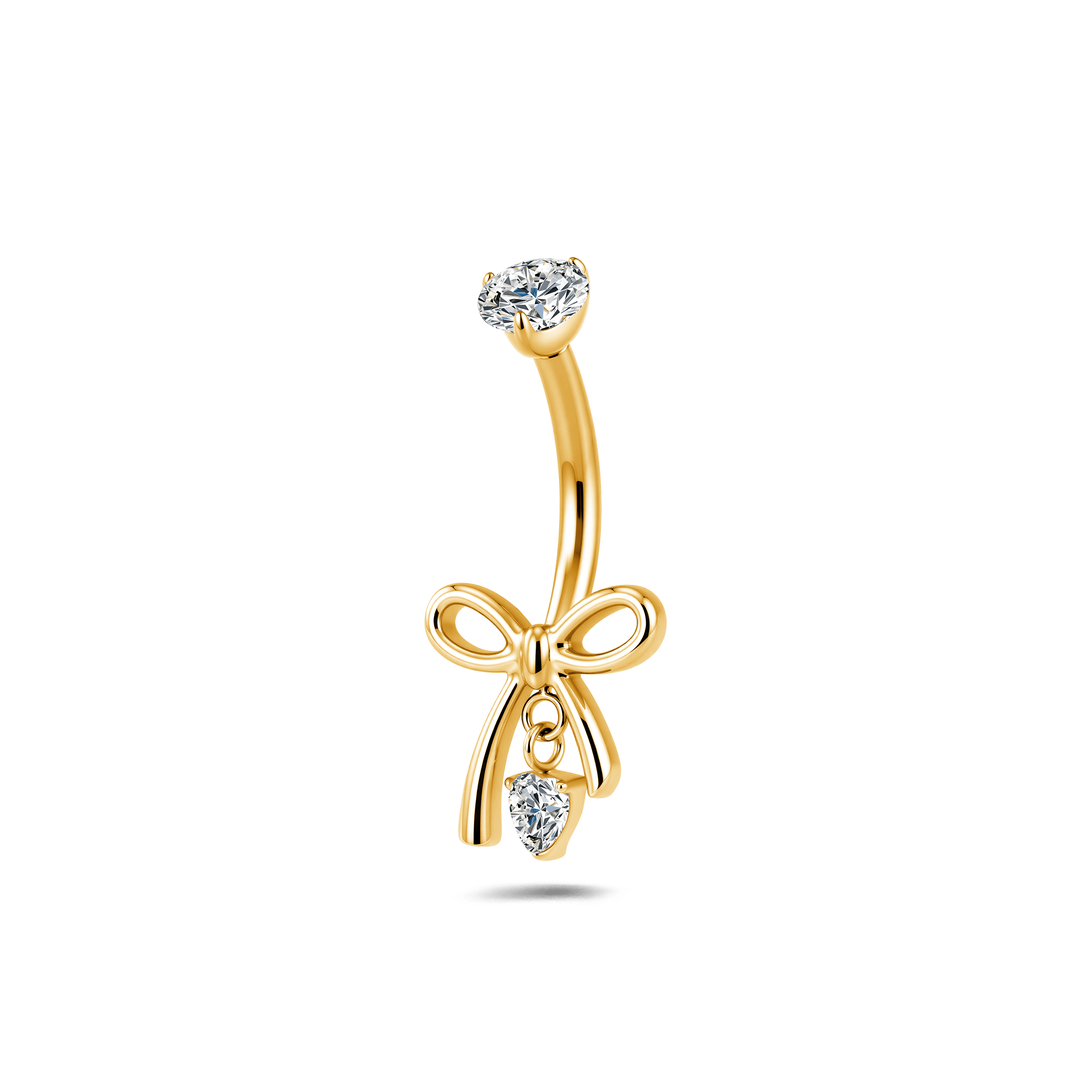 Piercing ombelico fiocco luxury bianco in oro - NovaNavel®