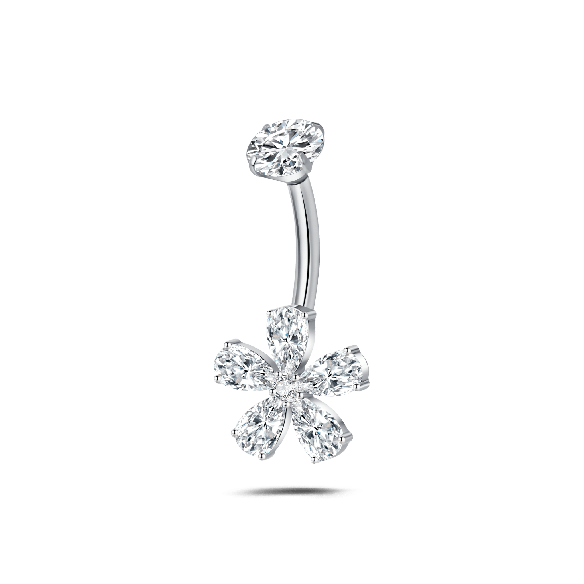 Piercing ombelico fior di luce in argento - NovaNavel