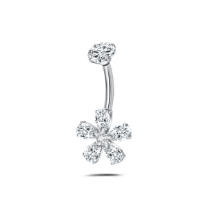 Piercing ombelico fior di luce in argento - NovaNavel