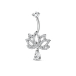 Piercing ombelico fiore di loto in argento - NovaNavel