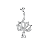 Piercing ombelico fiore di loto in argento - NovaNavel