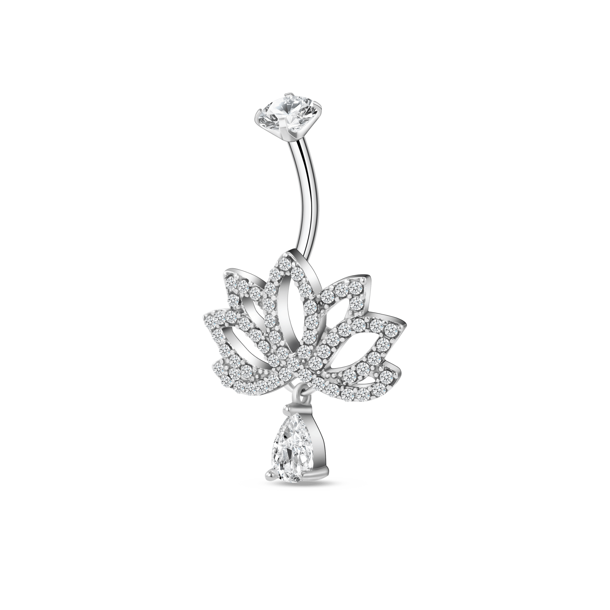 Piercing ombelico fiore di loto in argento - NovaNavel