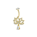 Piercing ombelico fiore di loto in oro - NovaNavel