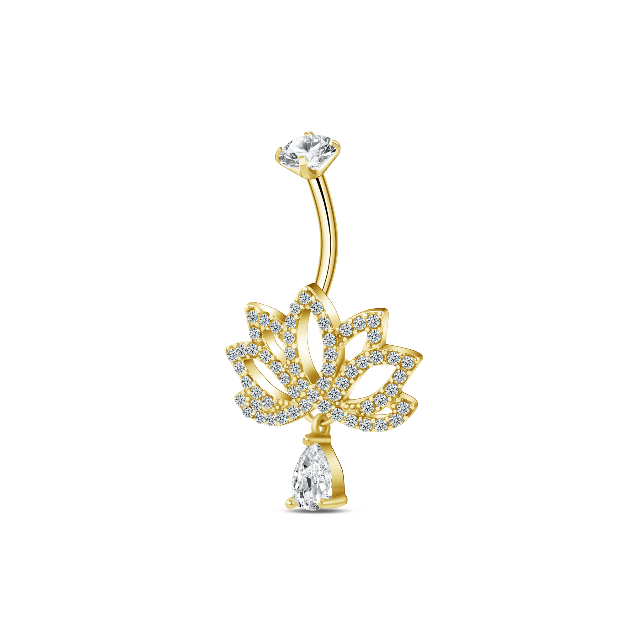 Piercing ombelico fiore di loto in oro - NovaNavel