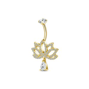 Piercing ombelico fiore di loto in oro - NovaNavel