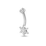 Piercing ombelico fiore in argento - NovaNavel