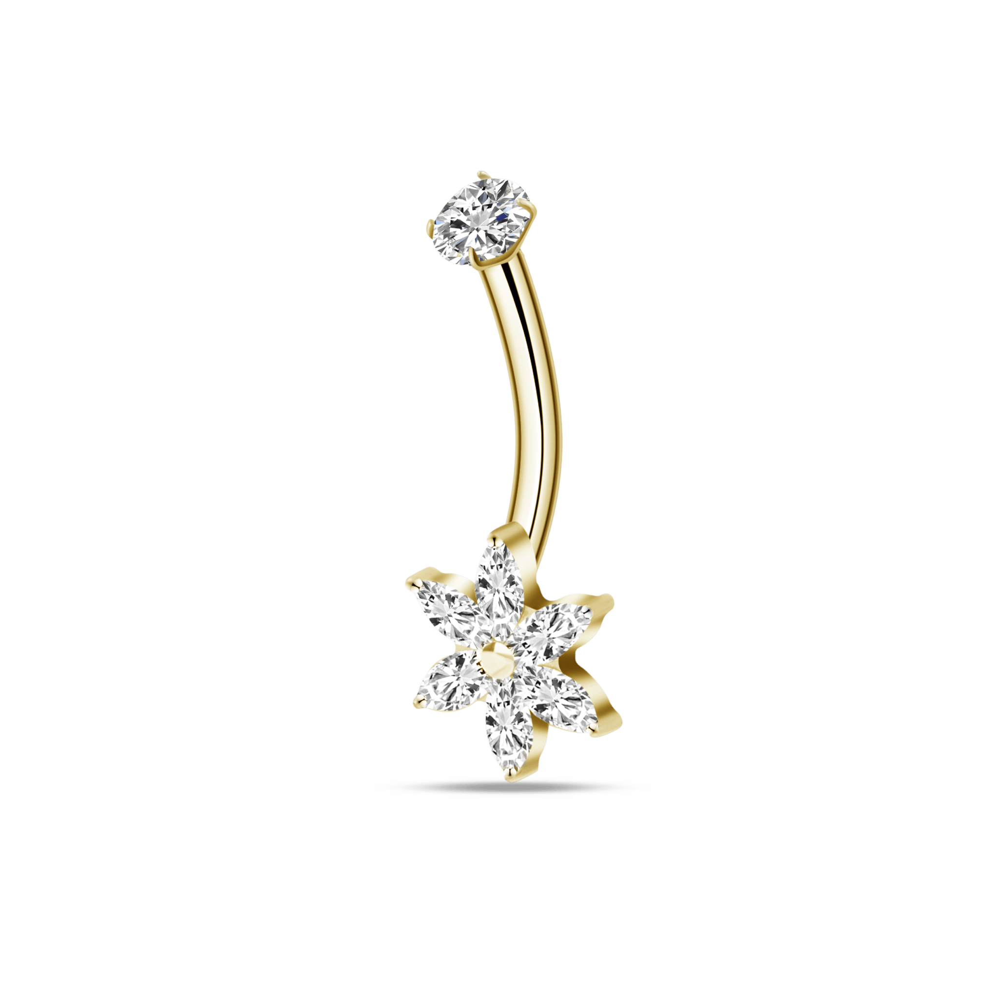 Piercing ombelico fiore in oro - NovaNavel