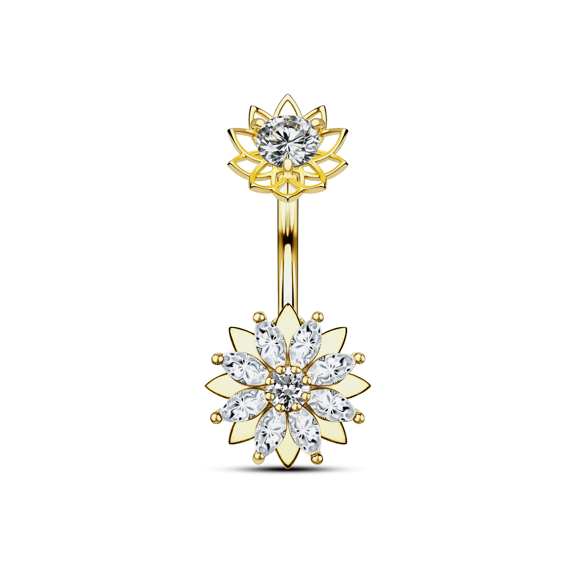 Piercing ombelico fiorellino in oro - NovaNavel