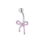 Piercing ombelico flake rosa in argento - NovaNavel