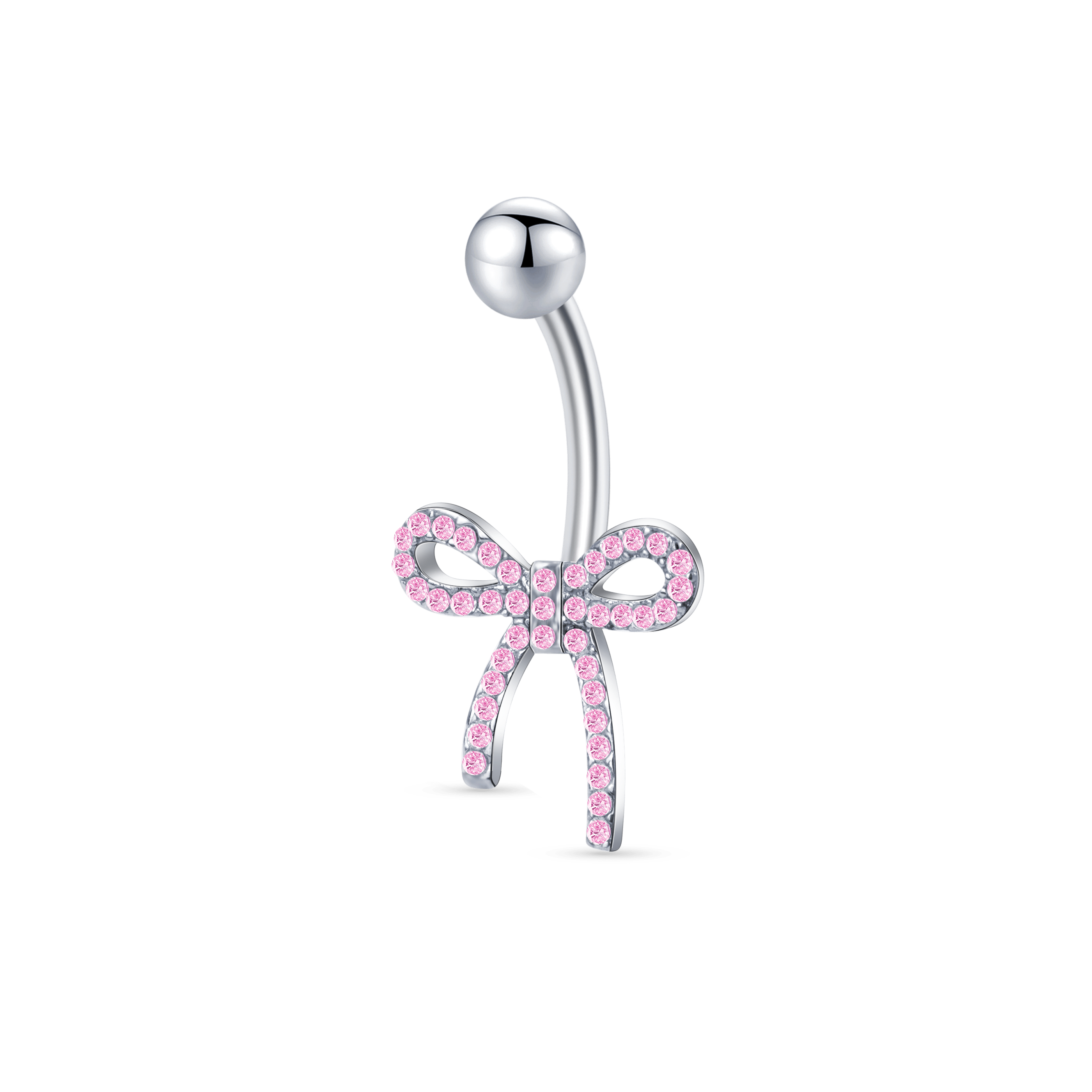 Piercing ombelico flake rosa in argento - NovaNavel