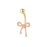 Piercing ombelico flake rosa in oro - NovaNavel