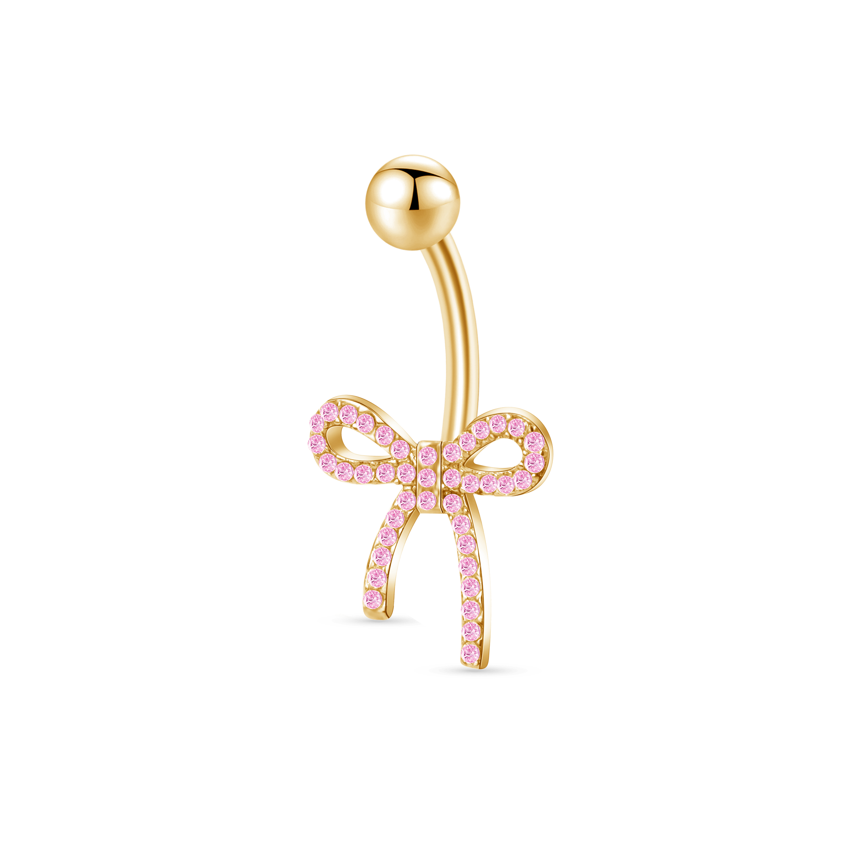 Piercing ombelico flake rosa in oro - NovaNavel
