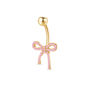 Piercing ombelico flake rosa in oro - NovaNavel