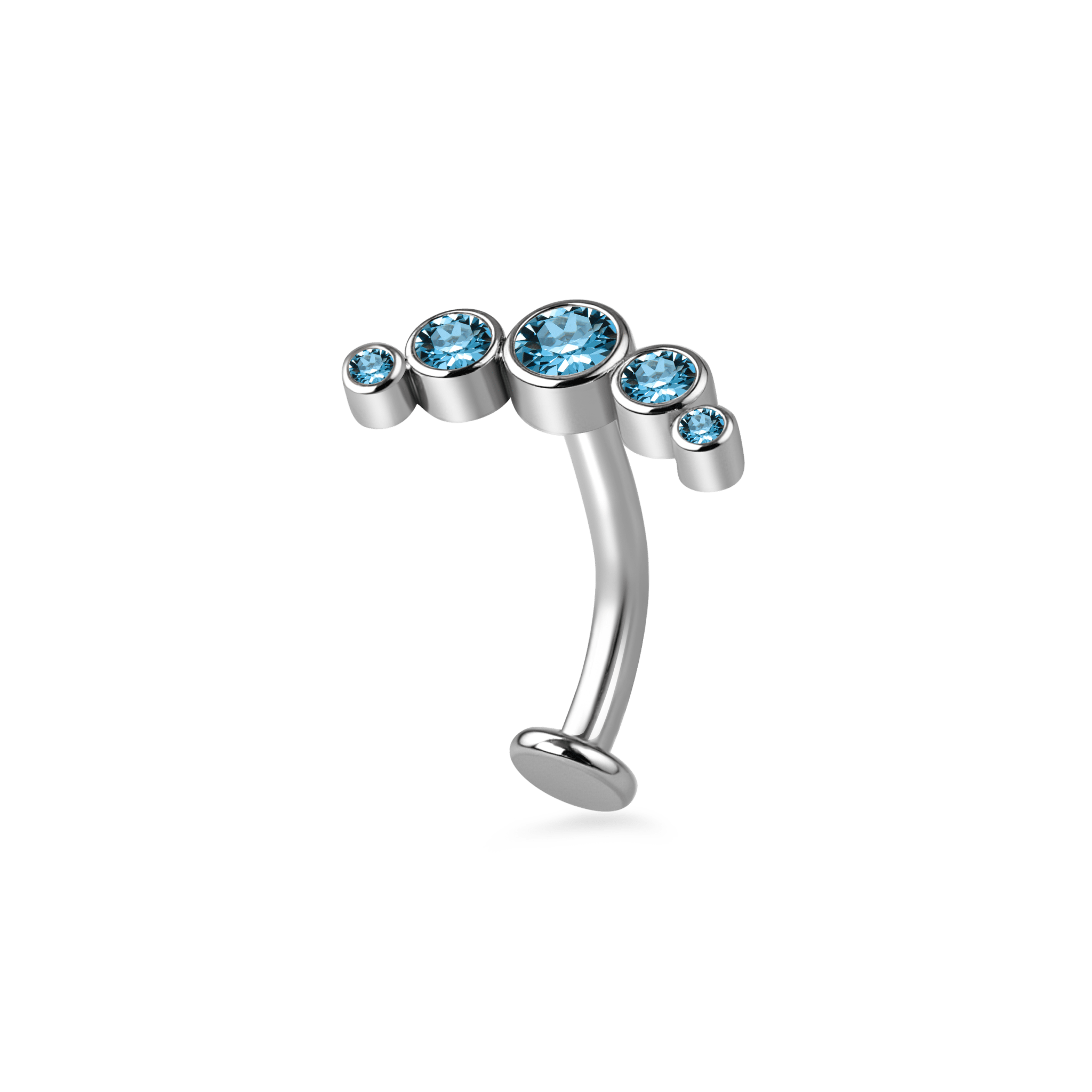 Piercing ombelico floating con corona azzurra in argento - NovaNavel