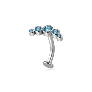 Piercing ombelico floating con corona azzurra in argento - NovaNavel
