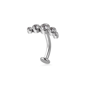 Piercing ombelico floating con corona bianca in argento - NovaNavel