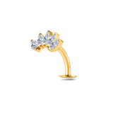 Piercing ombelico floating con corona marquise bianca in oro - NovaNavel®