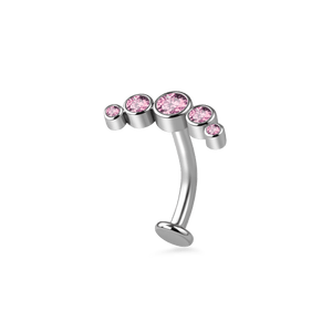Piercing ombelico floating con corona rosa in argento - NovaNavel
