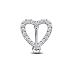 Piercing ombelico floating con piccolo cuore regolabile in argento - NovaNavel