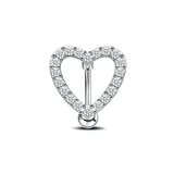 Piercing ombelico floating con piccolo cuore regolabile in argento - NovaNavel