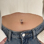 Piercing ombelico floating con piccolo cuore regolabile in argento - NovaNavel