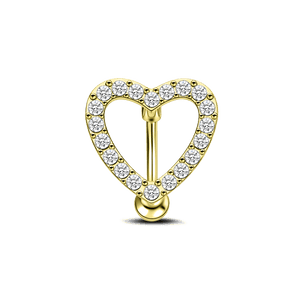 Piercing ombelico floating con piccolo cuore regolabile in oro - NovaNavel