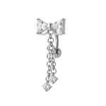Piercing ombelico floating fiocco glamour in argento - NovaNavel®