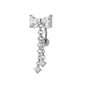Piercing ombelico floating fiocco glamour in argento - NovaNavel®