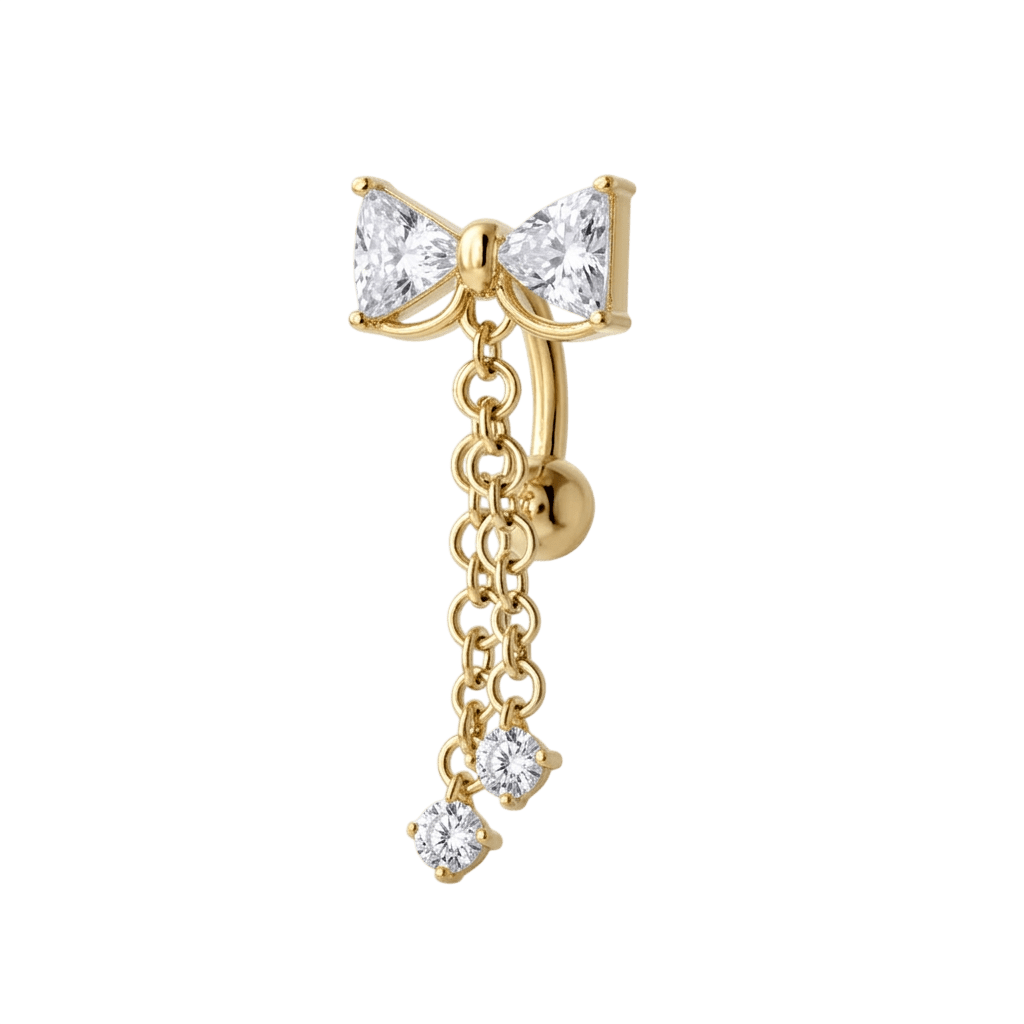 Piercing ombelico floating fiocco glamour in oro - NovaNavel®