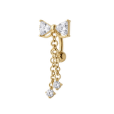 Piercing ombelico floating fiocco glamour in oro - NovaNavel®