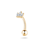 Piercing ombelico floating marquise bianco in oro - NovaNavel