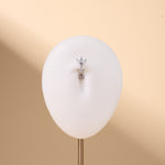 Piercing ombelico floating mini marquise con pendente bianco in argento - NovaNavel®