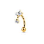 Piercing ombelico floating mini marquise con pendente bianco in oro - NovaNavel®