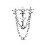 Piercing ombelico floating stelline in argento - NovaNavel