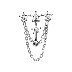 Piercing ombelico floating stelline in argento - NovaNavel