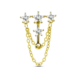 Piercing ombelico floating stelline in oro - NovaNavel