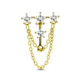 Piercing ombelico floating stelline in oro - NovaNavel