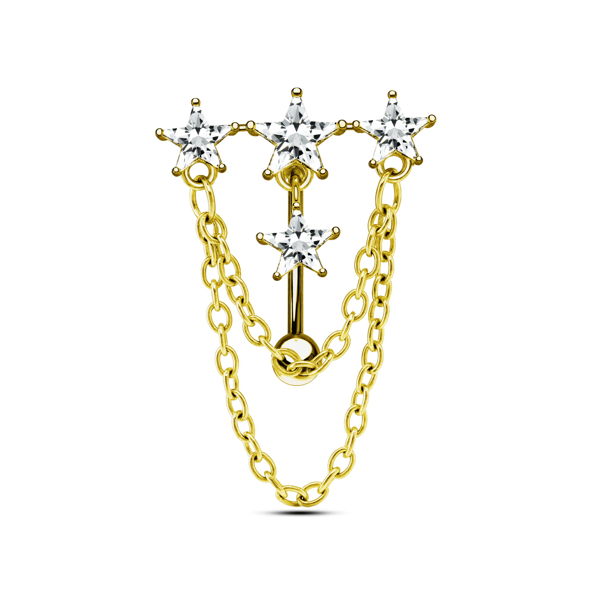 Piercing ombelico floating stelline in oro - NovaNavel