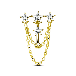 Piercing ombelico floating stelline in oro - NovaNavel