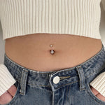 Piercing ombelico goccia bianca in oro - NovaNavel