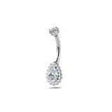 Piercing ombelico goccia chic bianca in argento - NovaNavel®