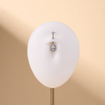 Piercing ombelico goccia chic bianca in argento - NovaNavel®