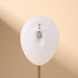 Piercing ombelico goccia chic bianca in argento - NovaNavel®