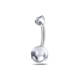 Piercing ombelico goccia d'oceano lucida bianca in argento - NovaNavel®